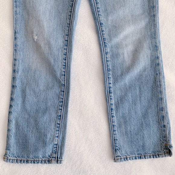 gap light wash distressed boyfriend crop jeans - Picture 4 of 7